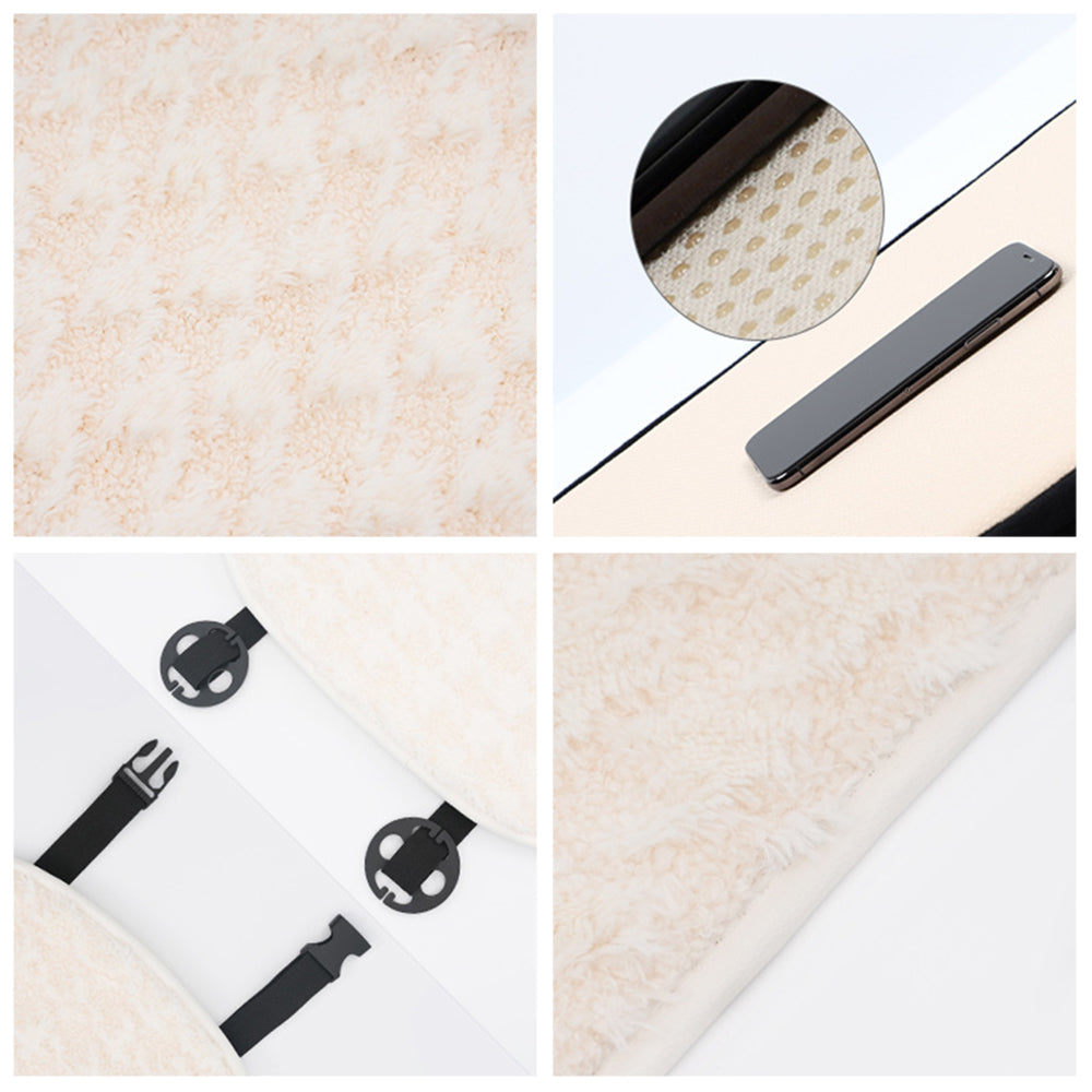 2Pcs Soft Plush Car Front Seat Mat + 2pcs Non-slip Backrest Cushion Cover 2Pcs Soft Plush Car Front Seat Mat + 2pcs Non-slip Backrest Cushion Cover